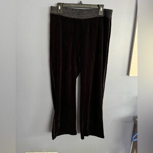 Style & Company Sport Large Velour Pull On Pant Black